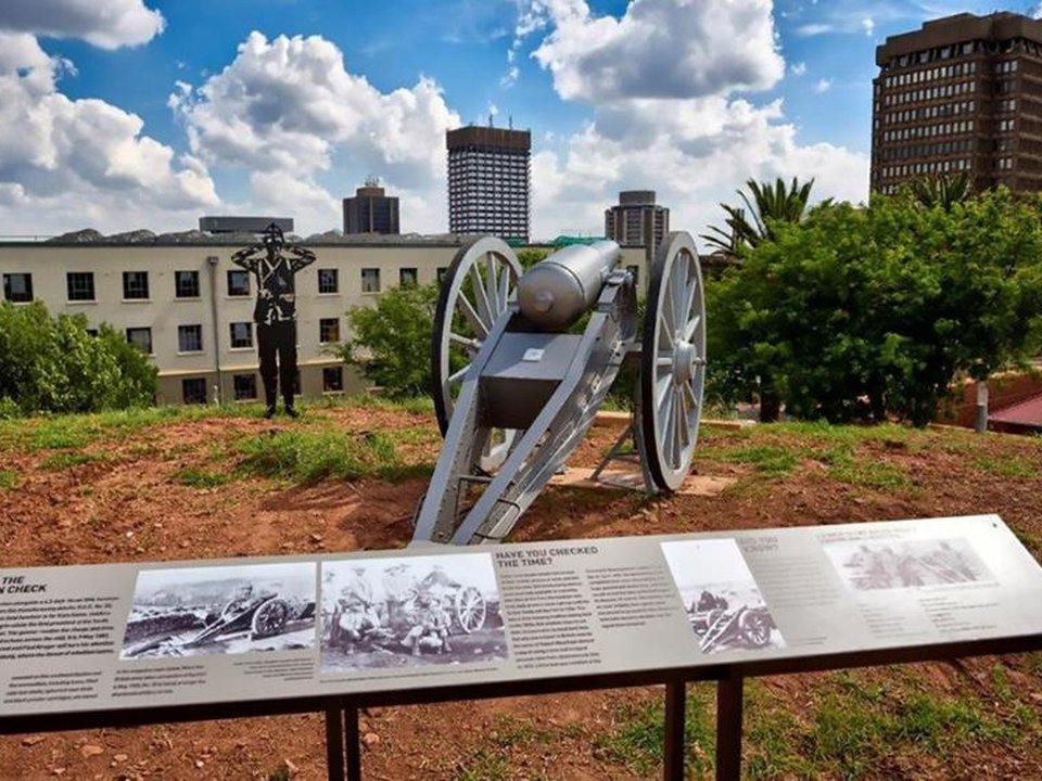 Replica cannon installed on the ramparts of The Old Fort, Johannesburg